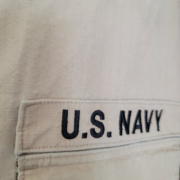 U.S. Navy 2POC Top Blouse Coat XL Long Khaki Uniform Flame-Resistant FR USN Sea - Picture 5 of 13